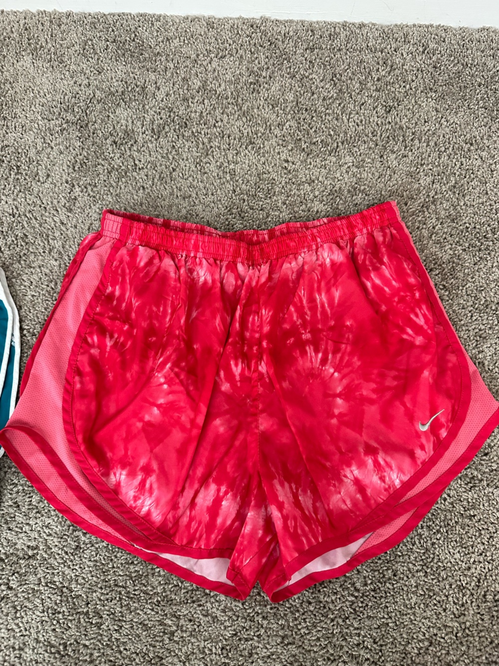 Nike Women's Red Tie-Dye Athletic Shorts